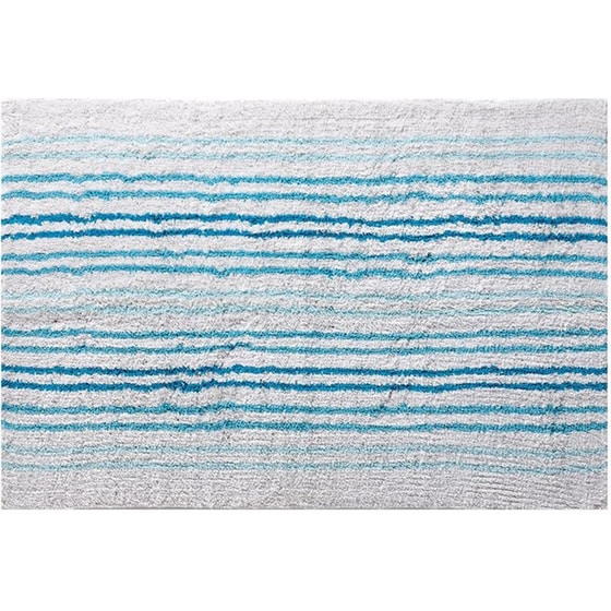 Πατάκι Μπάνιου Kentia Loft Peyton 19 Ορθογώνιο από Βαμβάκι 60x90 cm - Εκρού/Μπλε image 0