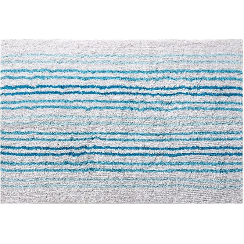 KENTIA Πατάκι Μπάνιου Kentia Loft Peyton 19 Ορθογώνιο από Βαμβάκι 60x90 cm - Εκρού/Μπλε