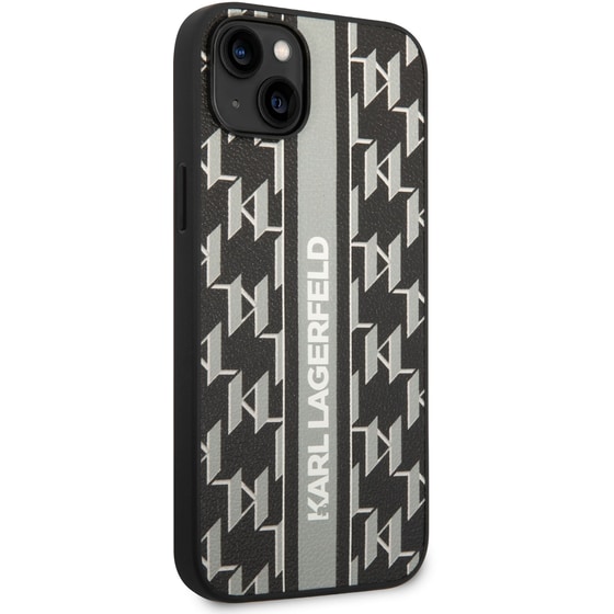 Karl Lagerfeld Monogram Stripe Back Cover Pu Leather Case Θήκη Προστασίας Από Δερματίνη – Iphone 14 Plus (γκρι - Klhcp14mpgklskg) image 4
