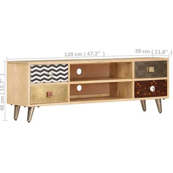 Έπιπλο Τηλεόρασης VidaXL από Ξύλο 120x30x40cm - Πολύχρωμο image 16