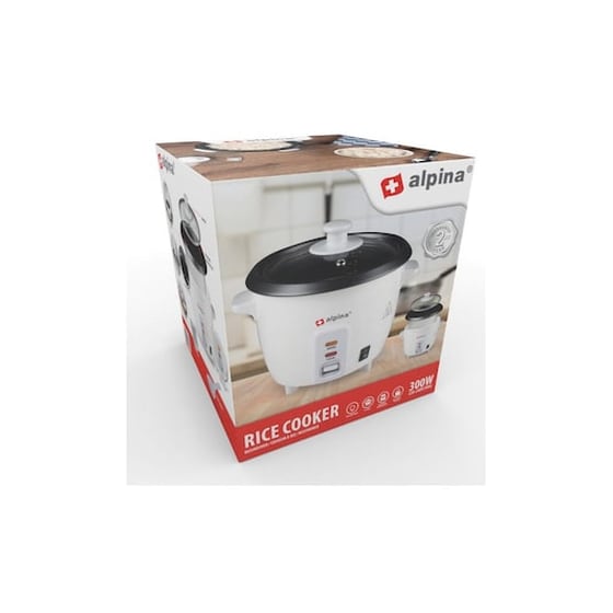 Παρασκευαστής Ρυζιού Rice Cooker 300w 18x21x21 Cm Χωρητικότητας 0.6l, Alpina image 1