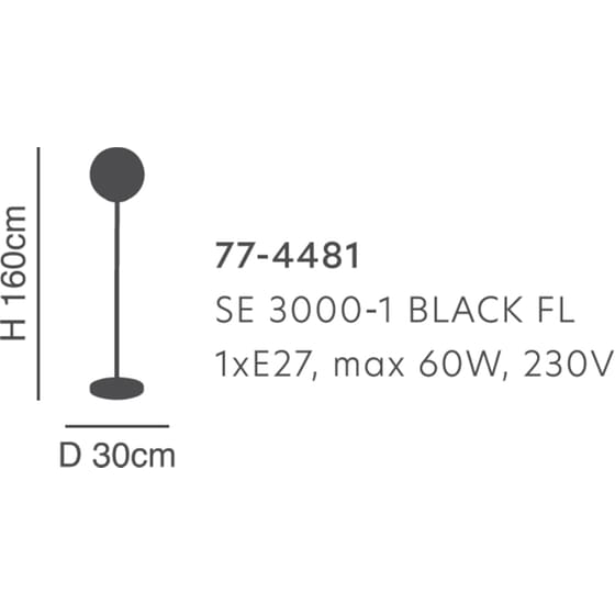 Φωτιστικό Δαπέδου Home Lighting E27 30x160cm - Μαύρο/Διάφανο image 2
