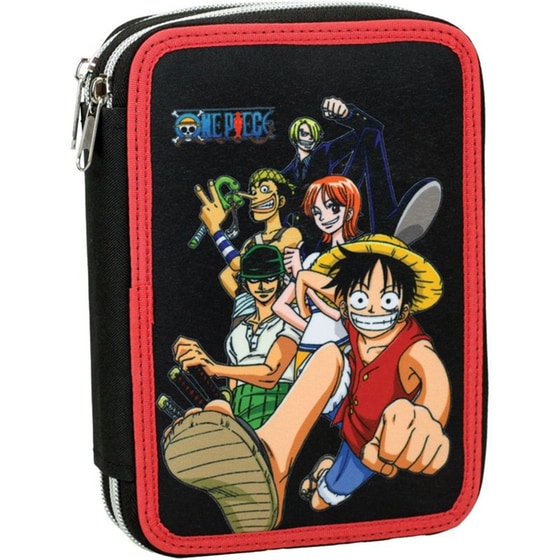 Κασετίνα Παραλληλόγραμμη Gim Διπλή One Piece Red image 0