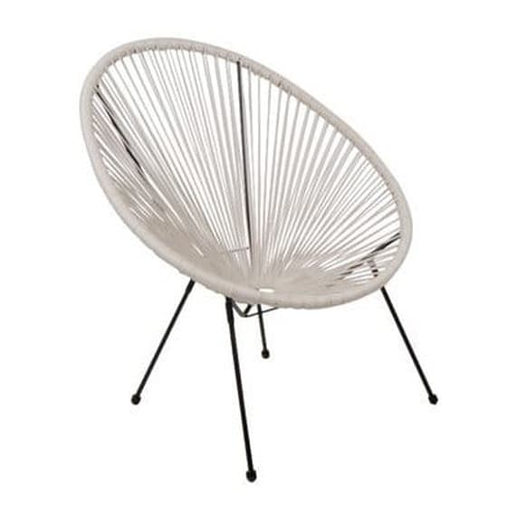 Πολυθρονα Μεταλλικη Μαυρη Με Ασπρο Rattan image 0