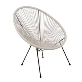 Πολυθρονα  Μεταλλικη Μαυρη Με Ασπρο Rattan