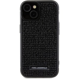 Θήκη Apple iPhone 15 - Karl Lagerfeld Rhinestones Metal Plate Logo Collection - Black