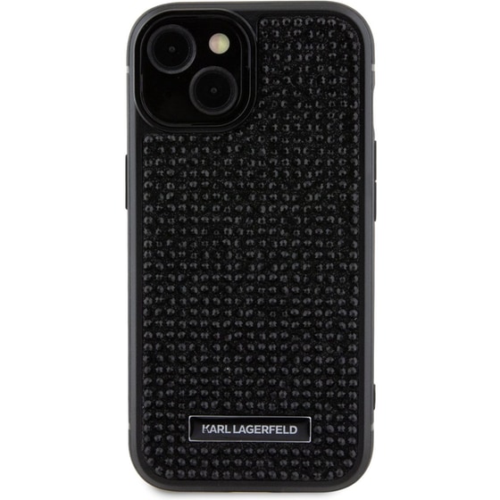 Θήκη Apple iPhone 15 - Karl Lagerfeld Rhinestones Metal Plate Logo Collection - Black image 0