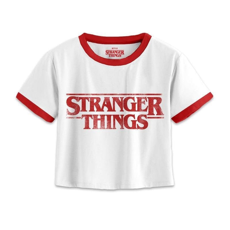 HEROES INC. T-shirt Heroes Inc. Stranger Things Distressed Logo - Λευκό/Κόκκινο