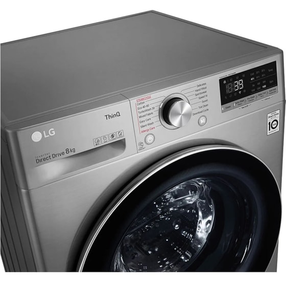 LG F4WV708S2TE με Direct Drive Μοτέρ 8 kg 1.400 Στροφές Inox Πλυντήριο Ρούχων image 4