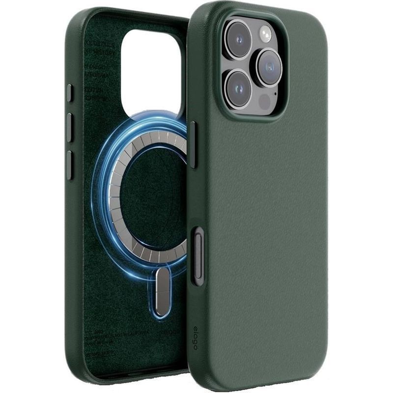 ELAGO Θήκη Apple iPhone 16 Pro - Elago Magnetic Leather με MagSafe - Midnight Green