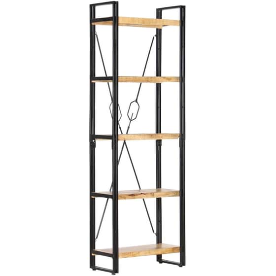 Βιβλιοθήκη VidaXL από Ξύλο 60x30x180 cm - Μαύρο/Καφέ image 8