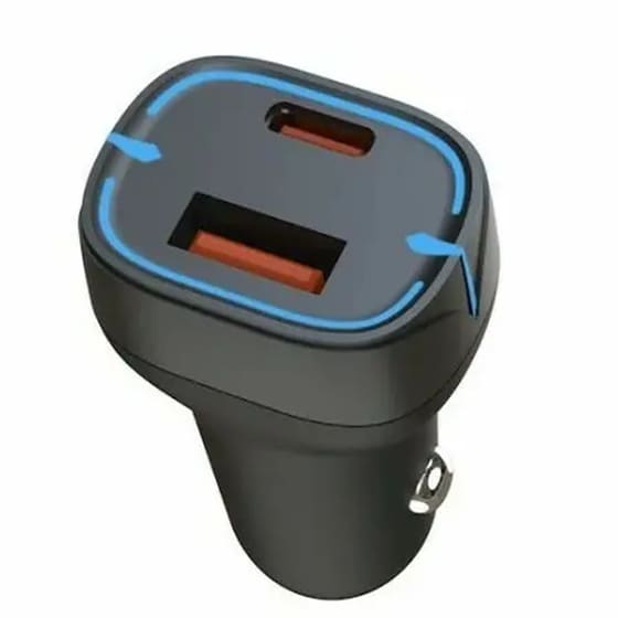 Φορτιστής Αυτοκινήτου XO CC37 1x USB-A, 1x USB-C 20W - Black image 1