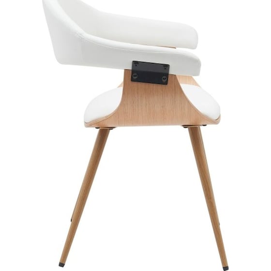 Καρέκλα Επισκέπτη 24Mall Debora από Τεχνητό Δέρμα & Ξύλο Plywood - Λευκή/Καφέ image 1