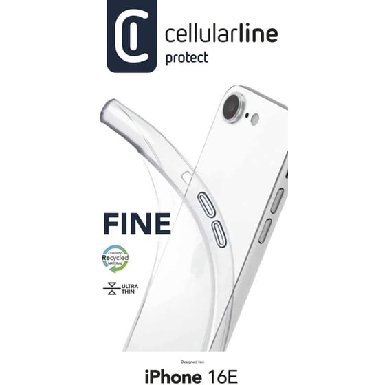 Θήκη Apple iPhone 16e - Cellular Line Fine - Transparent image 1