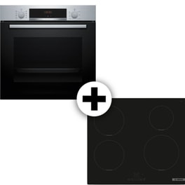 BOSCH HBA534ES4 & PUE611BB5E 71 Lt Inox Eντοιχιζόμενο Σετ Φούρνος και Εστία