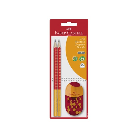 Σετ Γραφής Faber Castell Grip 2 Μολύβια και Ξύστρα-Γόμα (3 Σχέδια) image 2