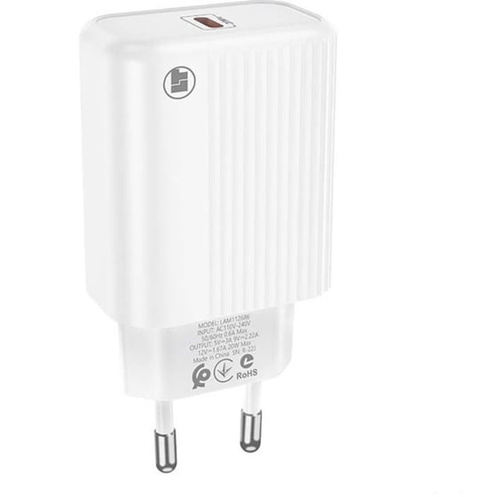 Φορτιστής Πρίζας Lamtech LAM112686 USB‑C 20 W - Λευκό image 0