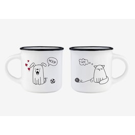 Σετ 2 τμχ Κούπες Καφέ Legami Espresso Fro Two Coffee Cup Σκύλος&Γάτα