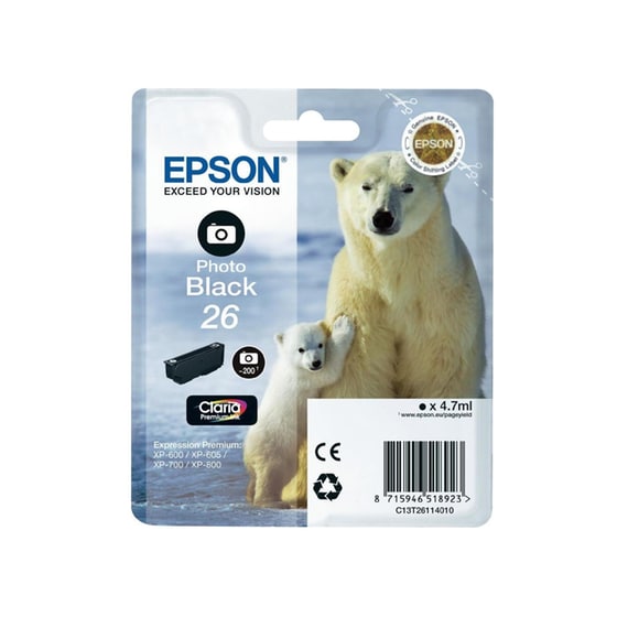 Epson 26 Μαύρο Μελάνι Εκτυπωτή C13T26114010 image 0