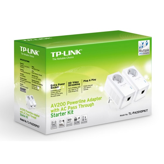 TP-Link Powerline TL-PA2010P Kit AC Pass Through - 200Mbps image 3