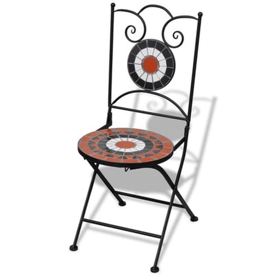 Καρέκλες Bistro Vidaxl Πτυσσόμενες Κεραμικές 2 Τεμ. 37x44x 89cm - Τερακότα/Λευκό image 2
