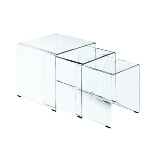 Σετ Τραπεζάκια Σαλονιού Woodwell C34459 3τμχ από Γυαλί - Διάφανα image 1