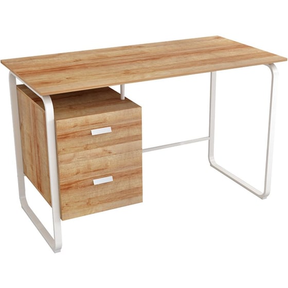 Γραφείο Εργασίας Με Συρτάρια Clarity Pakoworld Μελαμίνης Φυσικό-λευκό 120x60x75εκ – 230-000028 image 3