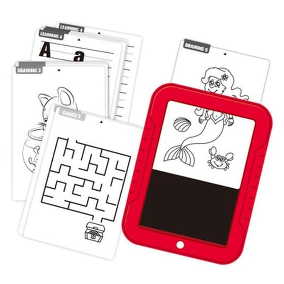 3D Μαγικό Μπλόκ Σχεδίου Led Με 3 Neon Στυλούς & 30 Σχέδια Oem 50272 - Κόκκινο image 1