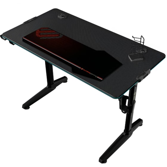 Γραφείο Gaming Eureka Ergonomic ERK-GIP-44B από Carbon Fiber 112x60cm - Μαύρο image 3