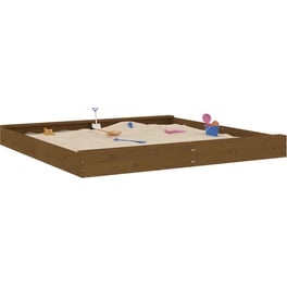 VidaXL Αμμοδόχος με Καθίσματα Τετράγωνη 200x200x20cm Ξύλινη - Καφέ μελί