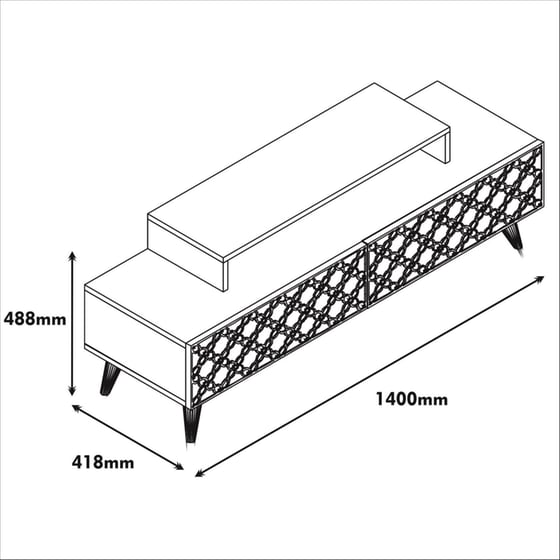 Έπιπλο Τηλεορασης Fermo από Μοριοσανίδα 140x41.8x48.8cm - Καρυδί image 4