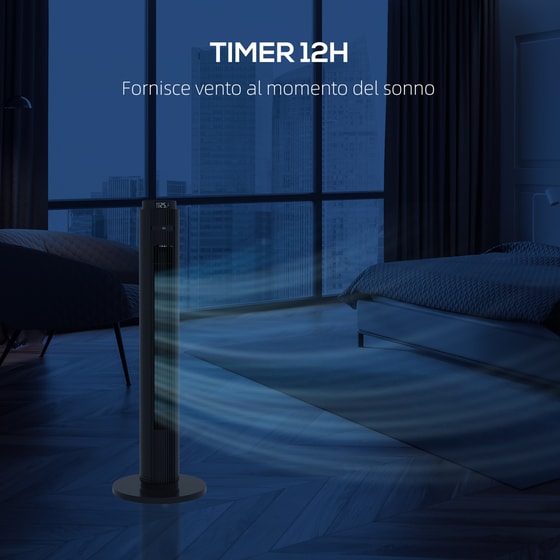 HOMCOM 45W 96cm Ανεμιστήρας Πύργος με Τηλεχειριστήριο image 1