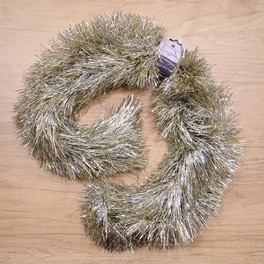 Xριστουγεννιάτικη Γιρλάντα Spitishop A-s Tinsel 184457 Thin 200x15cm 1 Τμχ - Λευκό/Χρυσό