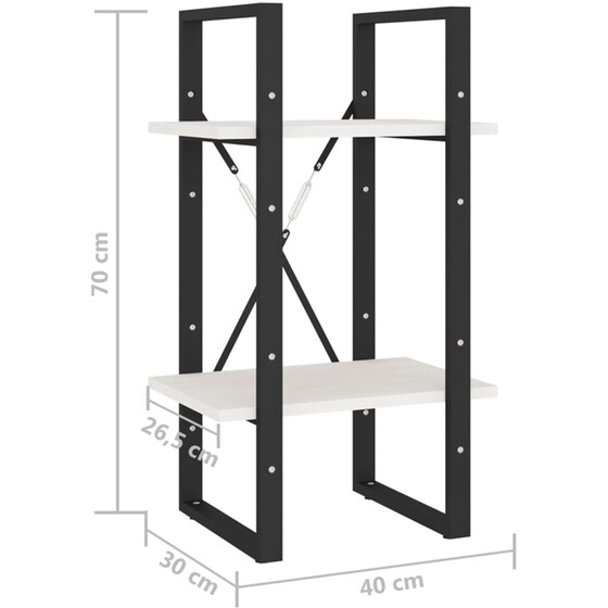 Βιβλιοθήκη VidaXL από Μέταλλο 40x30x70 cm - Λευκό image 6