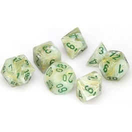 Σετ Ζάρια 7 Dice Chessex Marble Green/Dark Green Polyhedral