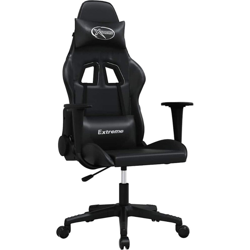 Καρέκλα Gaming VIDAXL 345453 με Ρυθμιζόμενα Μπράτσα από Τεχνητό Δέρμα - Μαύρη