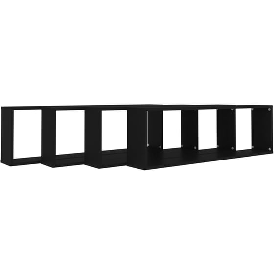 Ράφια Τοίχου VidaXL από Μοριοσανίδα 100x15x30cm 4 Τμχ - Μαύρο image 5