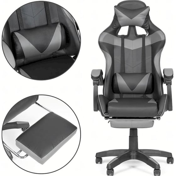 Καρέκλα Gaming/ Εργασίας Aria Trade RC-K-1970 - Μαύρη/ Γκρι image 3