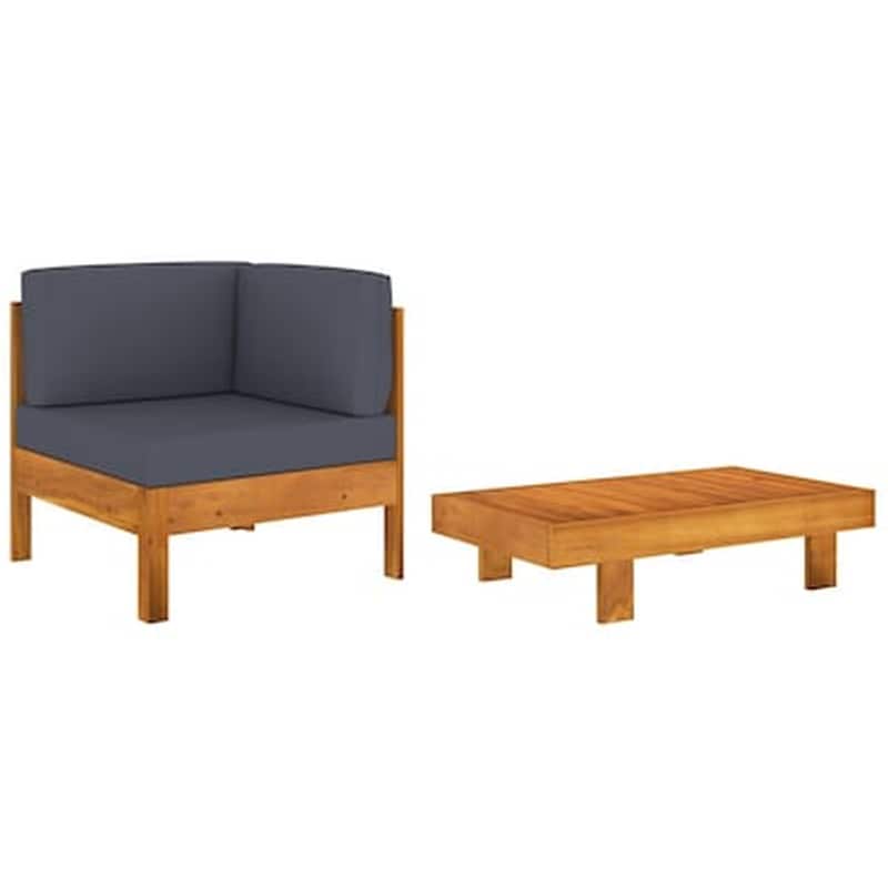 Σαλόνι Κήπου VidaXL 2 τμχ από Ξύλο Ακακίας 63x63x60 cm - Γκρι