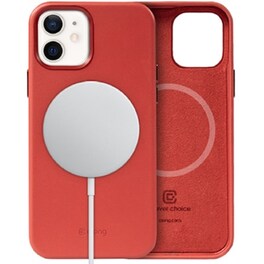 Θήκη Apple iPhone 12/iPhone 12 Pro - Crong Essential Eco Leather Magnetic MagSafe - Red