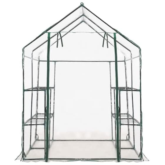 Vidaxl Θερμοκήπιο Με 8 Ράφια 143 X 143 X 195 Εκ. image 4