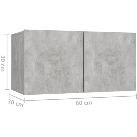 Ράφι Τοίχου VidaXL από Μοριοσανίδα 60x30x30cm - Γκρι image 7