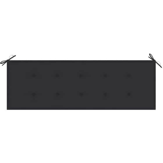 Παγκάκι Κήπου VidaXL με Μαξιλάρι από Μασίφ Ξύλο Teak 159x57.5x90 cm - Καφέ/Μαύρο image 5