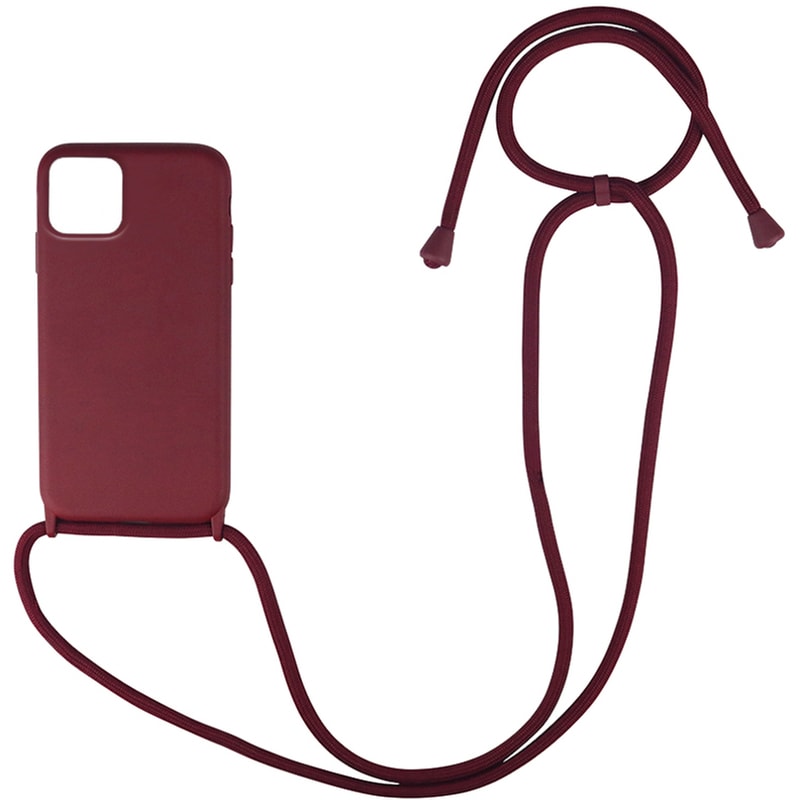 Θήκη Apple iPhone 11 - My Colors CarryHang Θήκη Σιλικόνης με Κορδόνι - Μπορντώ
