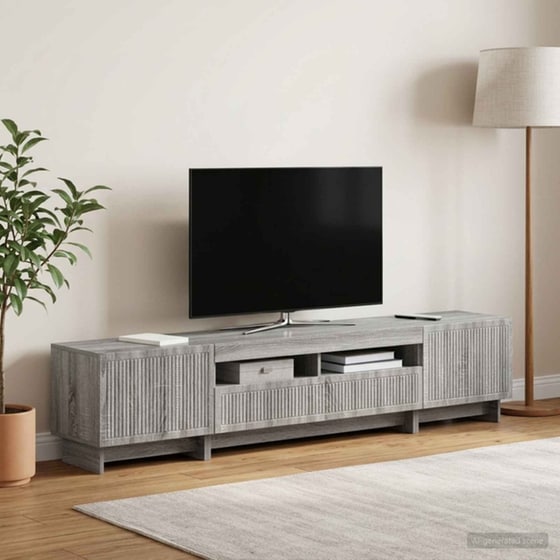 Έπιπλο Τηλεόρασης VidaXL με LED 5 τμχ 198 x 35 x 43 cm - Γκρι Sonoma image 1