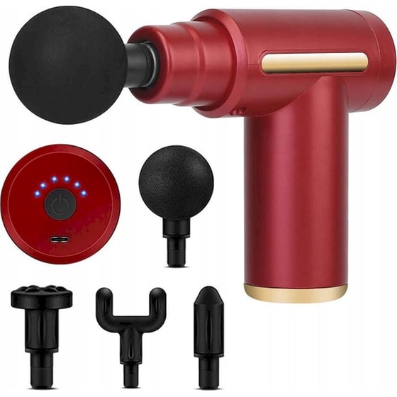 Πιστόλι Μασάζ Aria Trade με 4 Κεφαλές - Κόκκινο image 0