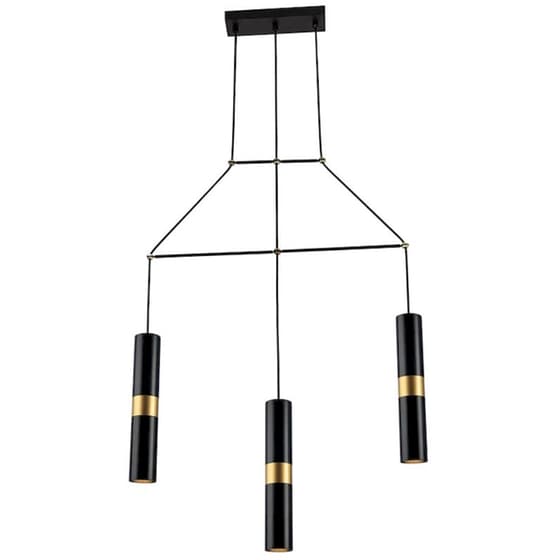 Φωτιστικό Οροφής Τρίφωτο Aca Da Vinci Hm853p66bk Μεταλλικό - Μαύρο/Χρυσό image 0