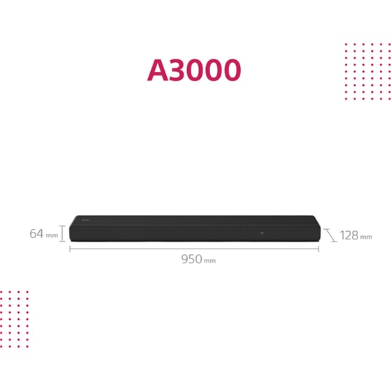 Sony HT-A3000 Soundbar 250W 3.1 - Μαύρο image 2