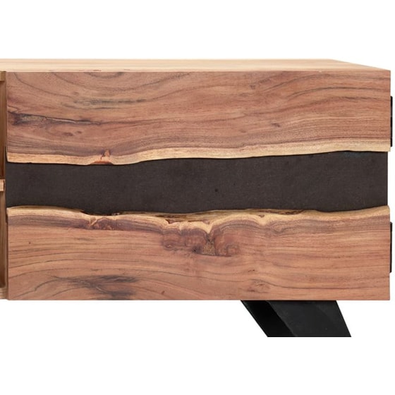 Έπιπλο Τηλεόρασης VidaXL από Ξύλο 140x30x45cm - Kαφέ/Μαύρο image 5