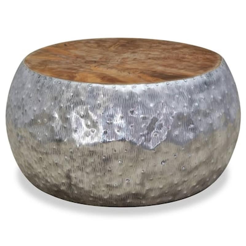 Τραπεζάκι Σαλονιού VidaXL Ξύλο Teak 60x60x30cm - Ασημί